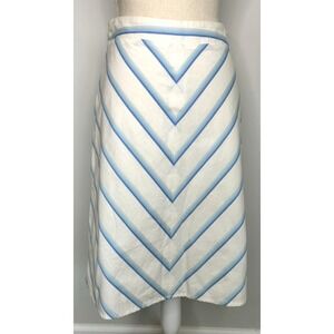 Banana Republic Y2K Womens White w/ Blue Striped Chevron A-line Skirt  Size 0